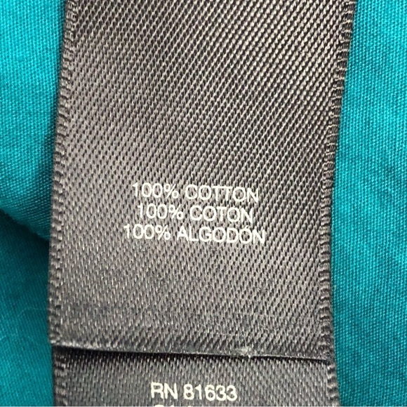 Kenneth Cole Reaction teal blue short sleeve button down shirt size large - Picture 11 of 13